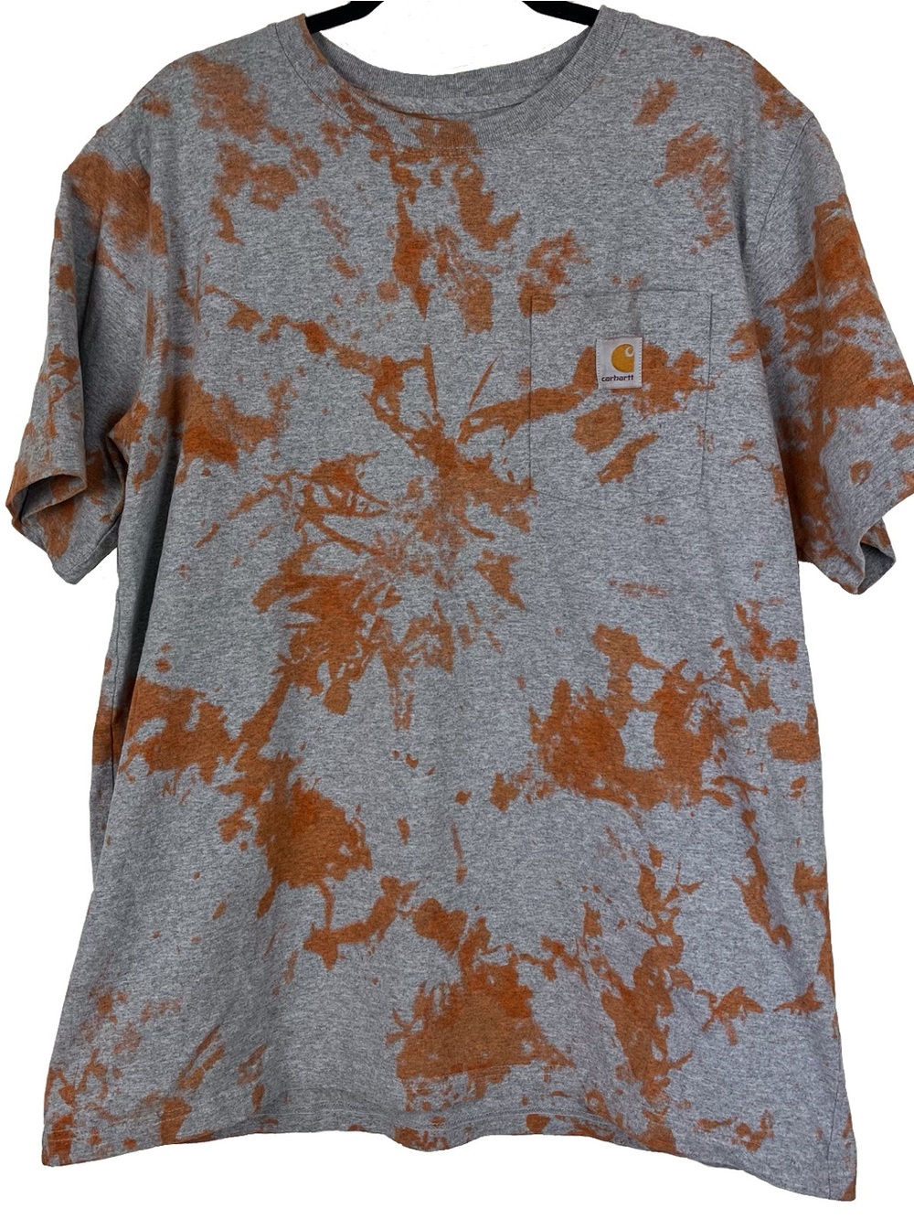 Carhartt Men’s Rust Bleach Tie Dye Pocket Tee Original Fit Workwear Size XL